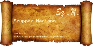 Szupper Mariann névjegykártya