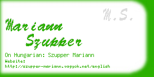 mariann szupper business card